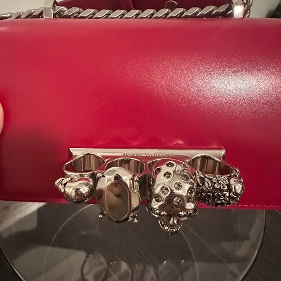 Alexander McQueen Red Mini Bag with Silver Accents - Picture 3 of 3